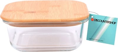 Vershoudbakje met Bamboe Deksel | Borosilicaat Glas | Geschikt voor 4 Boterhammen – 750 ml | Gebruik als Meal-Prep Lunchtrommel | Vaatwasserveilig & Magnetronbestendig | Ovenbestendig tot 250°