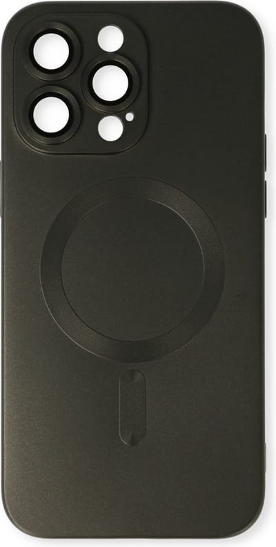 Casemania Hoesje Geschikt voor Apple iPhone 15 Pro - Zwart - Matte Siliconen Back Cover - Geschikt voor Magsafe