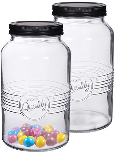 Alessandro Snoeppot/voorraadpot - 4x - met deksel - decoratief glas - 1300 ml - D11 x H19 cm