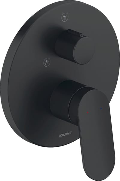 Duravit Wave - Inbouwkraan, voor 2 functies, mat zwart WA4210012046