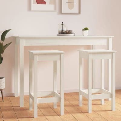 vidaXL - Barstoelen - 2 - st - 40x40x78 - cm - massief - grenenhout - wit