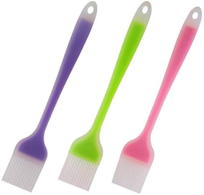 Dailygoods- Bakborstels 3 Stuks - Siliconen Keukenborstels - Vaatwasmachinebestendig - Ergonomisch Ontwerp - Hoge Temperatuur Weerstand - BPA-vrij - Keukenborstel