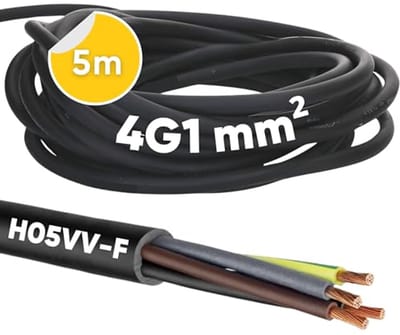 Slangkabel 4 x 1 mm² - Stroomkabel 4G1 - Apparaten Aansluiten - Voor Binnen Gebruik - 4-aderig - Zwart