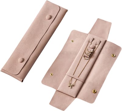 Ainy - Draagbare sieraden portemonnee roze | Sieradendoos boek voor volwassenen & kinderen | Organizer map voor oorbellen, ringen en ketting | Mode-accessoires etui voor dames & meisjes | cadeau geschenk voor vrouwen