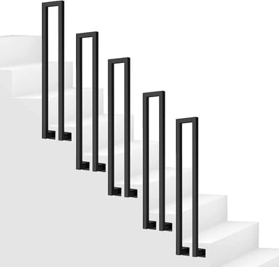 Trapleuning Buiten - Veranda Balustrade - Veilige Toegang - Stevig Smeedijzer - 50cm Lengte - Mat Zwart
