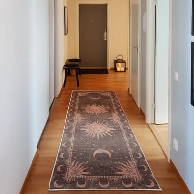 ABAKUHAUS Vloerkleed - Woonkamer Tapijt – Decoratief – 76 x 229 cm – roestbruin