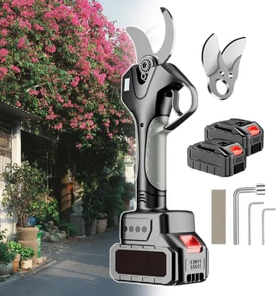 Elektrische Snoeischaar - Draadloze Tuinschaar - Takken Snoeien - Telescopische Steel - 45mm Snijblad - Zwart