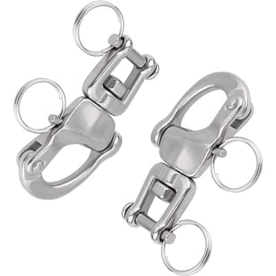 2PCS Maillon Rapide à Œillet Pivotant Acier Inoxydable Libération Rapide Chaîne de Bateau Œillet Mâchoire Maillon Rapide Pivotant Crochet