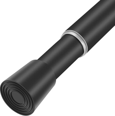 Douchegordijnstang 71 - 95 cm, 7/8 inch diameter antislip zwaar belastbare trekveer gordijnroede zonder boor voor ramen badkamer keuken kast deuropening 22TD28 - 39,5 BLK