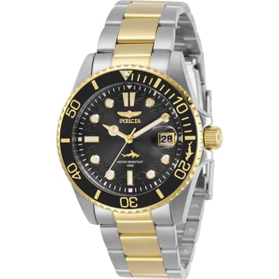 Invicta Pro Diver 30483 Dameshorloge - Quartz Uurwerk - Roestvrij Staal met Zwarte Wijzerplaat - 38 mm