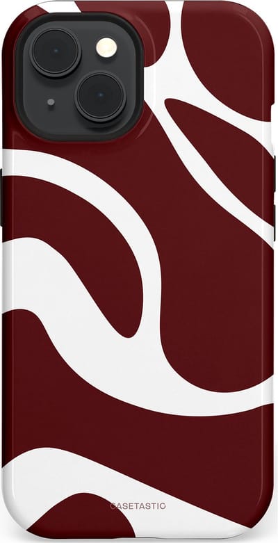 Casetastic Hoesje Geschikt voor Apple iPhone 15 Magsafe - Stijlvolle Beschermende Duo-layer Case - Bordeaux Swirl