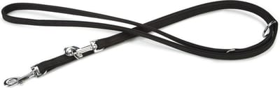 Beeztees leren dressuurlijn Buffalo. Zwart. 200 cm x 14 mm.