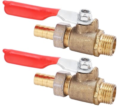 Allecto - Kogelklep van Messing - 2 stuks 1/4 inch - Duurzaam en roestvrijstaal - Voor leidingen en afsluiters - Betrouwbaar en sterk - Geschikt vo...