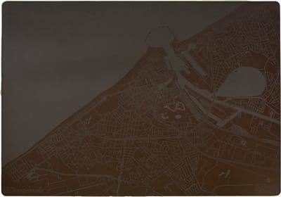 Place Maps Placemat Skyline Brussel - Atomium - Kunstleer - Champagne - 1 Stuk