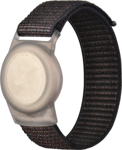 By Qubix - AirTag nylon loop bandje - M/L - Zwart