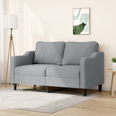 vidaXL - Tweezitsbank - 140 - cm - stof - lichtgrijs