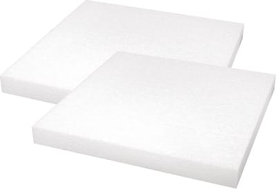 Rayher Knutsel piepschuim - 2x - plaat - vierkant - 40 x 40 x 4 cm - hobby materiaal