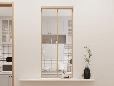 Vente-unique Werkplaatsraam van gepoedercoat aluminium - 60 x 130 cm (B x H) - Licht naturel - BAYVIEW