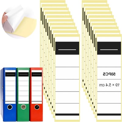 Set van 50 Zelfklevende Bestandslabels voor Mappen, Ruglabels en Stickers voor Kantoor en Bibliotheek (19 x 5.3 cm)