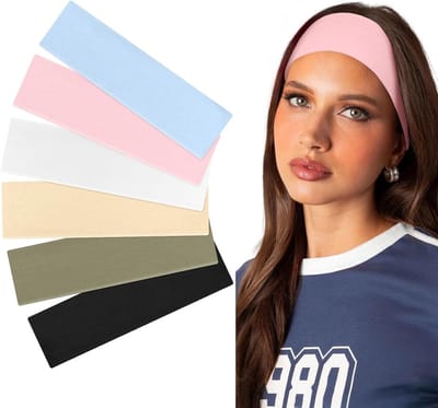Sportieve Haarbanden voor Vrouwen, Elastische Set met Luipaardprint en Effen Kleuren, Antislip Haarbanden voor Fitness en Yoga Activiteiten