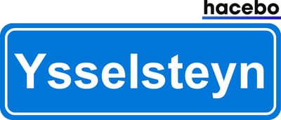 Hacebo - Plaatsnaam Sticker - 29x10 CM - Ysselsteyn sticker - Verkeersborden sticker - grappige cadeaus - Ysselsteyn