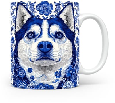 Mok Husky Beker voor koffie of tas voor thee, cadeau voor dierenliefhebbers, moeder, vader, collega, vriend, vriendin, kantoor, opa, oma, hond, kerst, sinterklaas, verjaardag