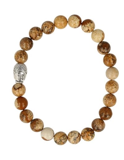 Jaspis landschap kralen armband boeddha mannen