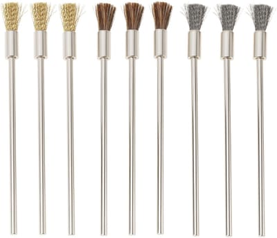 Dailygoods - Staaldraad Borstel - 9Pcs Reiniging - 10Cm Formaat - Koperdraad Borstel - Voor Metaalbewerking - Geschikt voor Slijpen