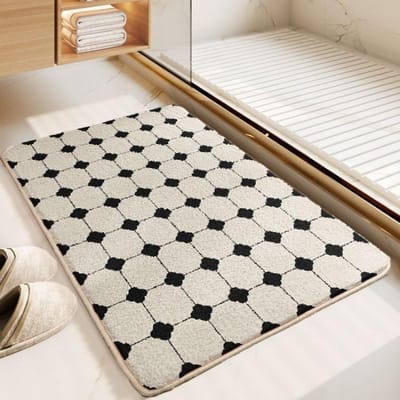 Dik imitatie kasjmier vloerkleed, eenvoudig waterabsorberend en antislip badkamer waterabsorberend vloerkleed 50X80cm 19.7X31.5in