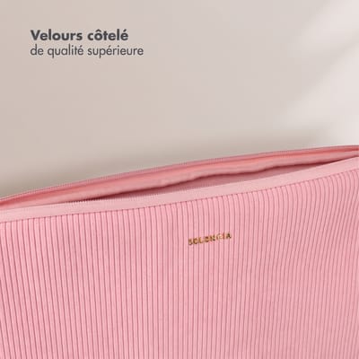 Selencia Corduroy Laptop Sleeve - Laptop Hoes geschikt voor 15 / 15.3 / 15.6 / 16 / 16.2 inch - Soft Blush