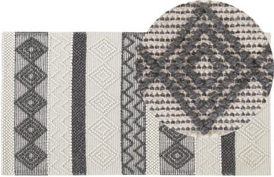DAVUTLAR - Laagpolig vloerkleed - Grijs - 80 x 150 cm - Wol