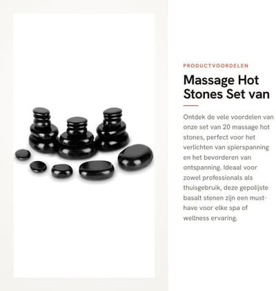 Dailygoods- Hot Stones Set van 20 - Massage Stenen voor Spa - Ontspanning/Rug/Voetmassage - Pijnverlichting - Natuurlijke Basalt - Verbeterde Bloedcirculatie - Massagestenen