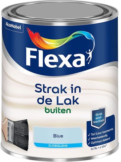 Flexa - Strak In De Lak Buitenlak Zijdeglans - Blue - Mengverf - 750 Ml