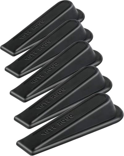 Deurstopper wig rubberen geschikt voor alle vloeren - niet-krassend en antislip design (5 stuks)