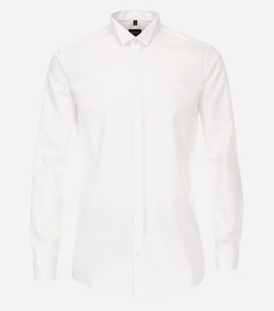 VENTI modern fit smoking overhemd - popeline - wit - Strijkvrij - Boordmaat: 38