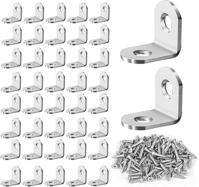 Hoekverbinders - L-beugels - Meubels Versterken - Roestvrij Staal - 20 x 20 x 16 mm - Zilverkleurig