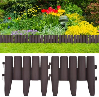 Flexibele Gazonranden - 36 Stuks - 10 Meter - Boomstamontwerp - Bruin - UV-bestendig PP - Natuurlijke Tuinafboording & Borderrand