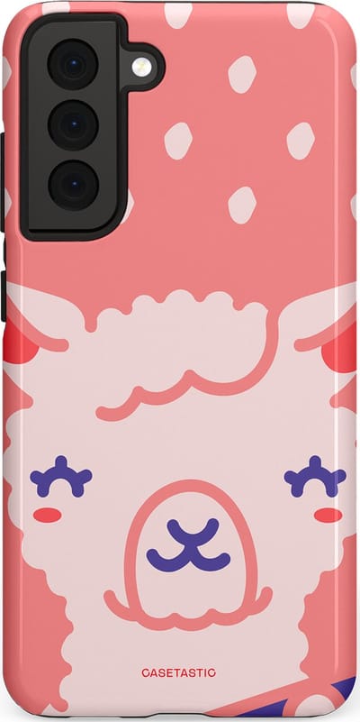 Casetastic Hoesje Geschikt voor Samsung S21 FE - Stijlvolle Beschermende Duo-layer Case - Lama beat