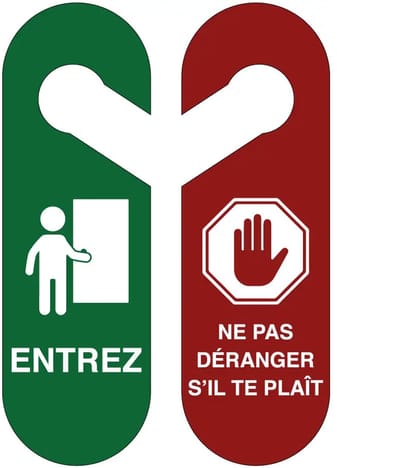 Ne pas déranger entrez deurhanger - Forex Re materiaal - dubbelzijdig | 25 x 8 cm