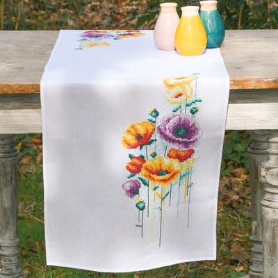 Vervaco - Loper kit - Klaprozen - PN-0207581 - Borduren - Borduurpakket - Borduurpakket volwassenen - Borduurpakket kind