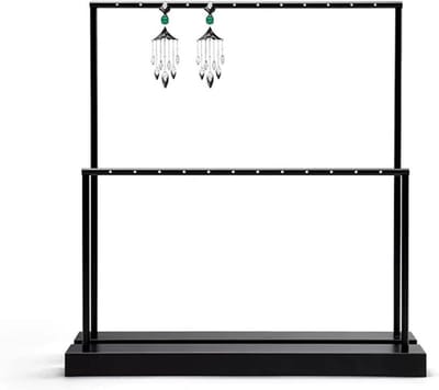 Sieradenstandaard Oorbel Organizer - Juwelen Display Houder - Sieraden Overzichtelijk Houden - Multifunctioneel Metaal Ontwerp - Maat L - Zwart