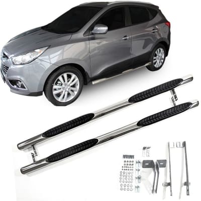 Tubes Marche-Pieds Latéraux - JJ-AUTOMOTIVE - Hyundai ix35 2009-2015 - 2 pièces - Noir - Fixation incluse