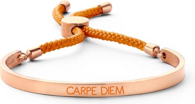 Key Moments 8KM-BC0040 Open Bangle - 5mm - Carpe Diem - Cadeau - Oranje