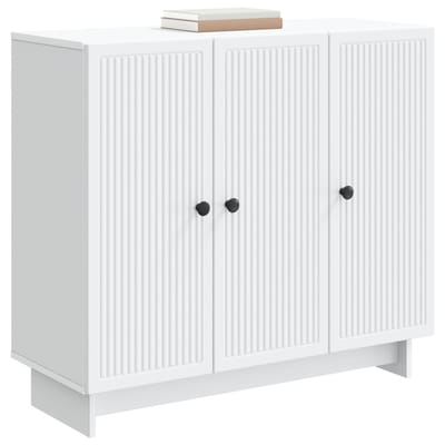 vidaXL - Dressoir - Wit - 89 - x - 34,5 - x - 80 - cm - Bewerkt - hout