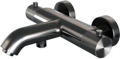 Brauer Gunmetal Carving - Opbouw Baddouche Thermostaatkraan - Gunmetal Geborsteld PVD