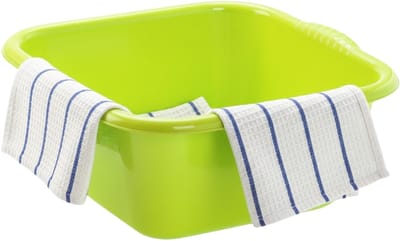 Plasticforte Afwasteil - afwasbak - vierkant - kunststof - 6 liter - 31 x 29 x 13 cm - Groen - Schoonmaken - klein formaat