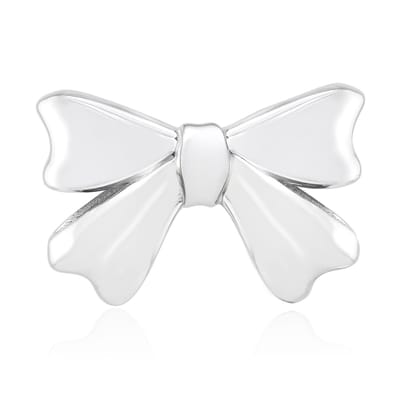 Cavill - Zilveren hanger - 925 Sterling zilver met platina coating - Monosono Collection - Elegante strik hanger 17x25 mm - Tijdloze dames sieraden