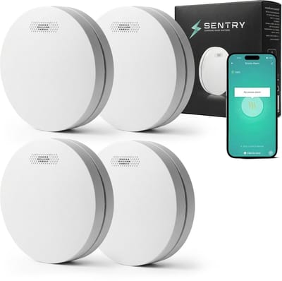Sentry ONE – Smart Rookmelder 4-Pack – WiFi & App – 10 Jaar Batterij – Slim & Draadloos Koppelbaar Rookalarm / Brandmelder – Tuya / Smart Life Set