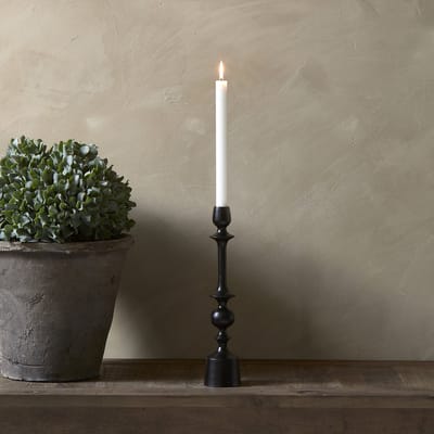 Riviera Maison kaarshouder Zwart, Kandelaar, Dinerkaarshouder - RM Harley Candle Holder - Zwart - Aluminium