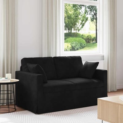 vidaXL - Bank - Zwart - 138 - x - 78 - x - 80 - cm - Fluweel